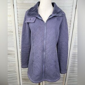 THE NORTH FACE Women's Coraluna Quilted Fleece Lined Jacket Purple-Large